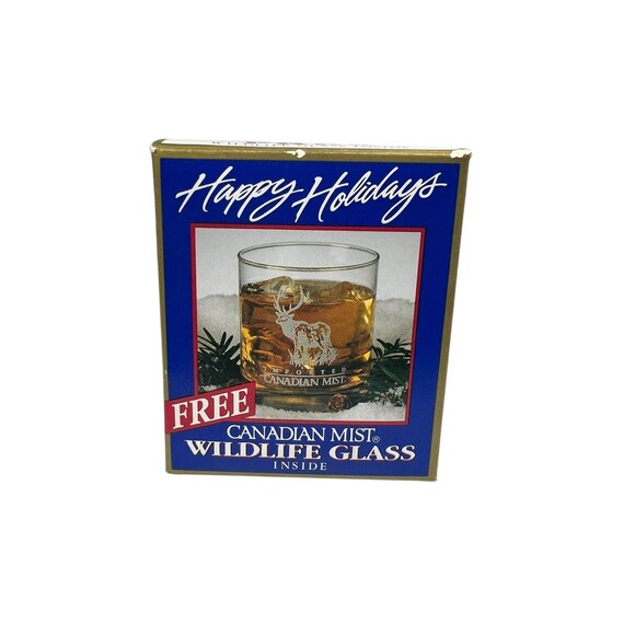 Canadian Mist Whiskey Glass 1993 Happy Holidays Wildlife Collectors Cup VTG - Picture 15 of 16